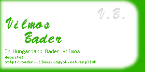 vilmos bader business card